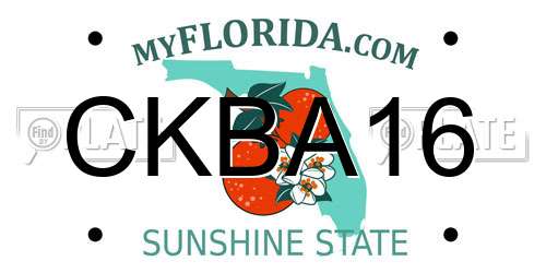 CKBA16 Florida License Plate