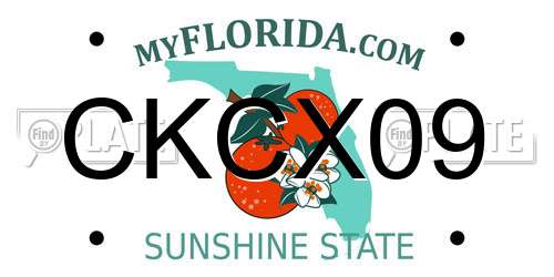 CKCX09 Florida License Plate
