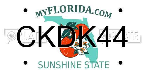 CKDK44 Florida License Plate