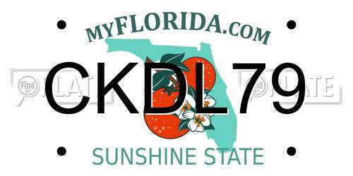 CKDL79 Florida License Plate