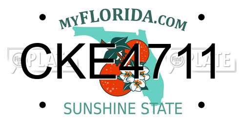 CKE4711 Florida License Plate
