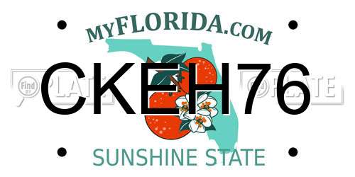 CKEH76 Florida License Plate