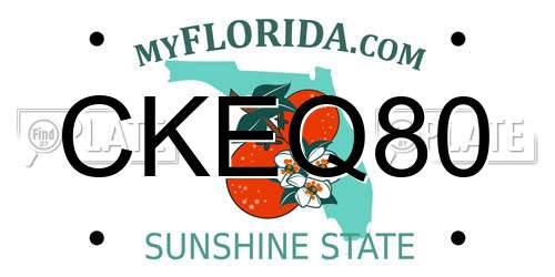 CKEQ80 Florida License Plate