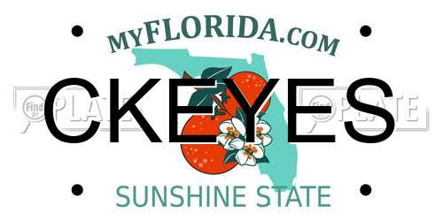 CKEYES Florida License Plate