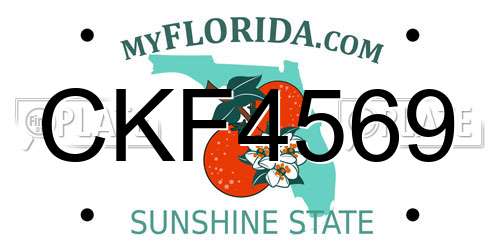 CKF4569 Florida License Plate