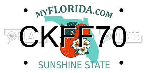 CKFF70 Florida License Plate