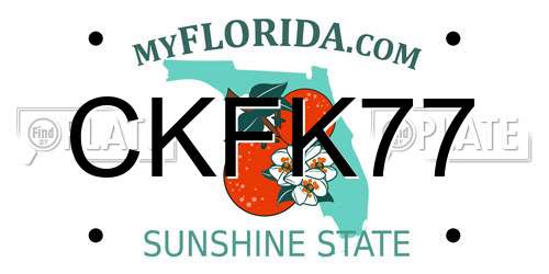 CKFK77 Florida License Plate