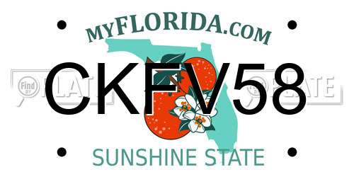 CKFV58 Florida License Plate