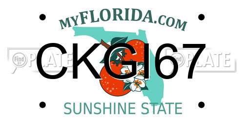 CKGI67 Florida License Plate