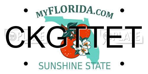 CKGTTET Florida License Plate