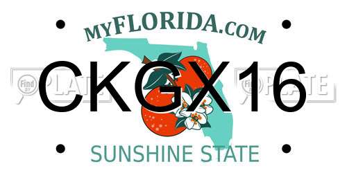 CKGX16 Florida License Plate