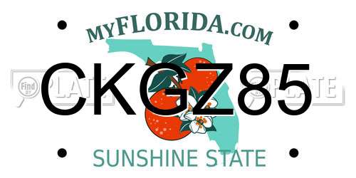 CKGZ85 Florida License Plate