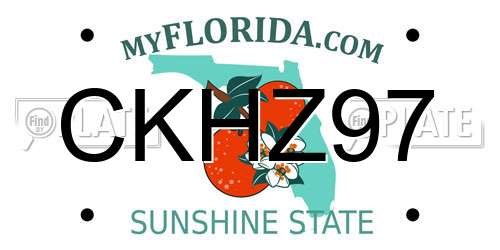 CKHZ97 Florida License Plate