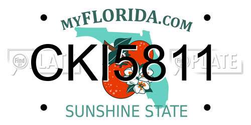 CKI5811 Florida License Plate