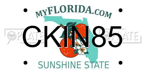 CKIN85 Florida License Plate