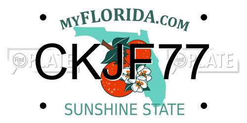 CKJF77 Florida License Plate
