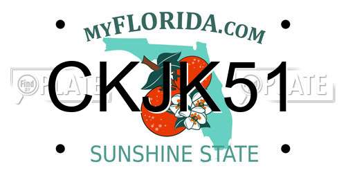 CKJK51 Florida License Plate