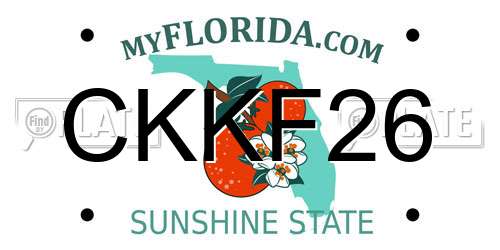 CKKF26 Florida License Plate