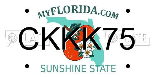 CKKK75 Florida License Plate