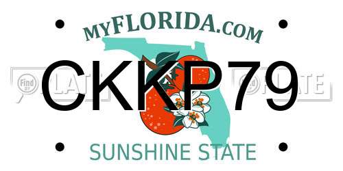 CKKP79 Florida License Plate