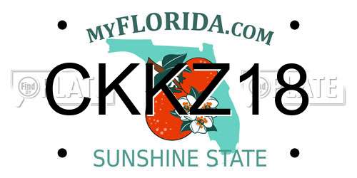 CKKZ18 Florida License Plate