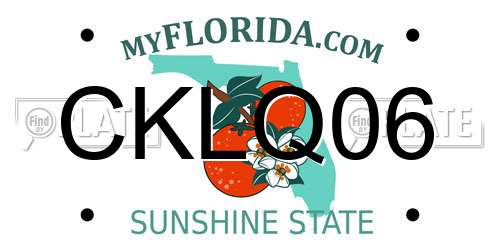 CKLQ06 Florida License Plate