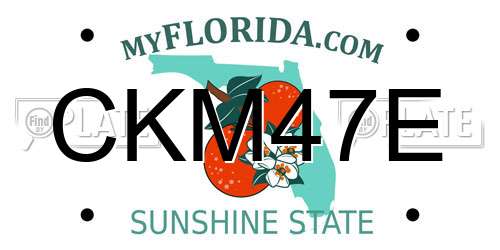 CKM47E Florida License Plate