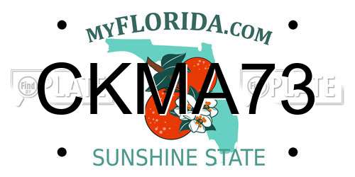 CKMA73 Florida License Plate