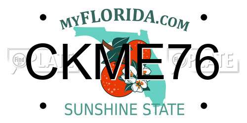 CKME76 Florida License Plate