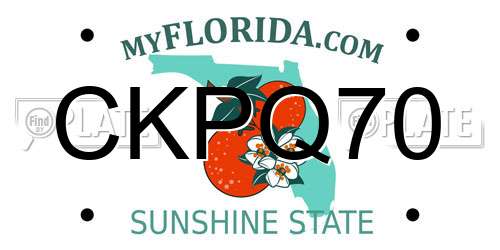 CKPQ70 Florida License Plate