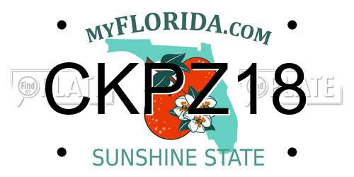 CKPZ18 Florida License Plate