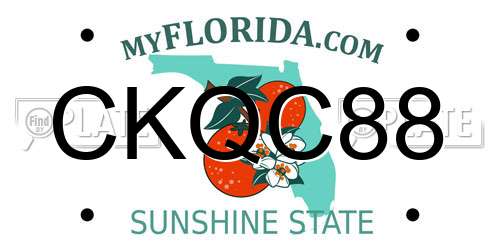 CKQC88 Florida License Plate