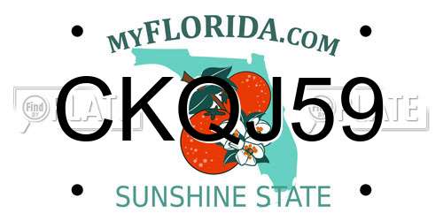 CKQJ59 Florida License Plate