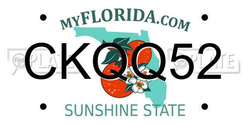 CKQQ52 Florida License Plate