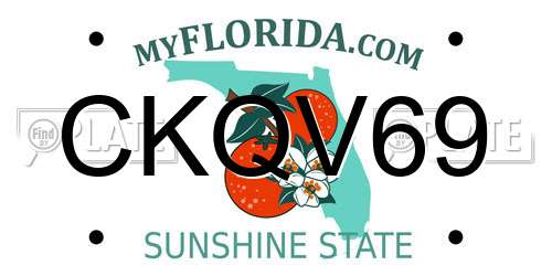CKQV69 Florida License Plate