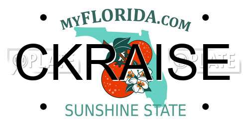 CKRAISE Florida License Plate