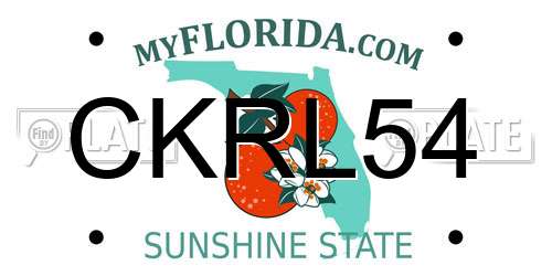 CKRL54 Florida License Plate