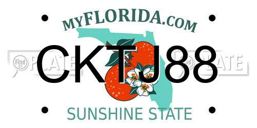 CKTJ88 Florida License Plate