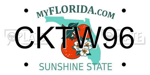 CKTW96 Florida License Plate