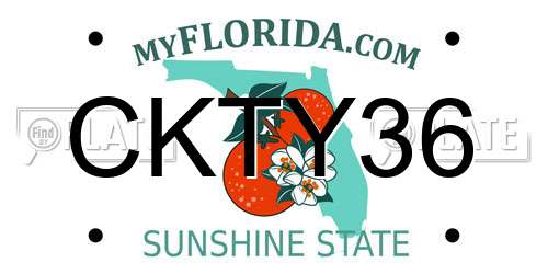 CKTY36 Florida License Plate