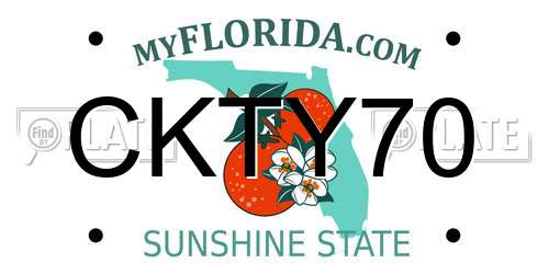 CKTY70 Florida License Plate