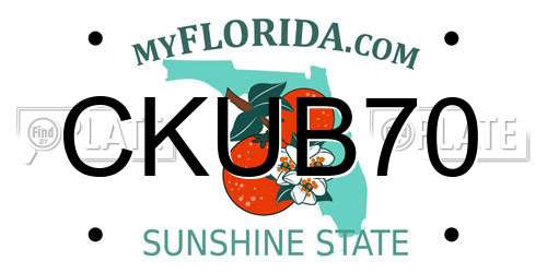CKUB70 Florida License Plate