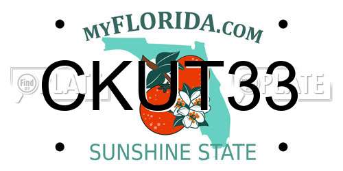 CKUT33 Florida License Plate