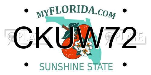 CKUW72 Florida License Plate