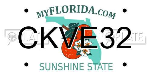 CKVE32 Florida License Plate