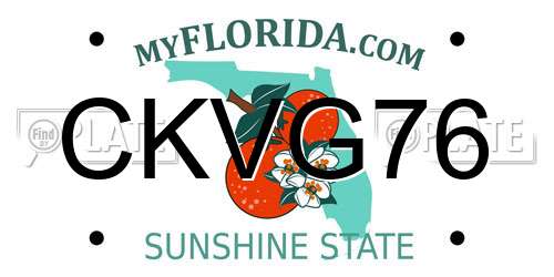 CKVG76 Florida License Plate