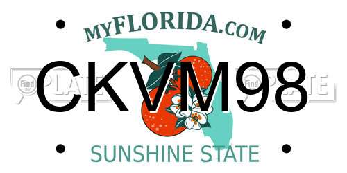 CKVM98 Florida License Plate