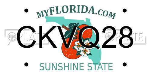 CKVQ28 Florida License Plate