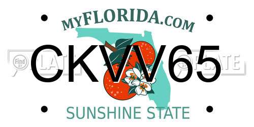 CKVV65 Florida License Plate