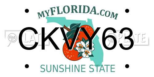 CKVY63 Florida License Plate